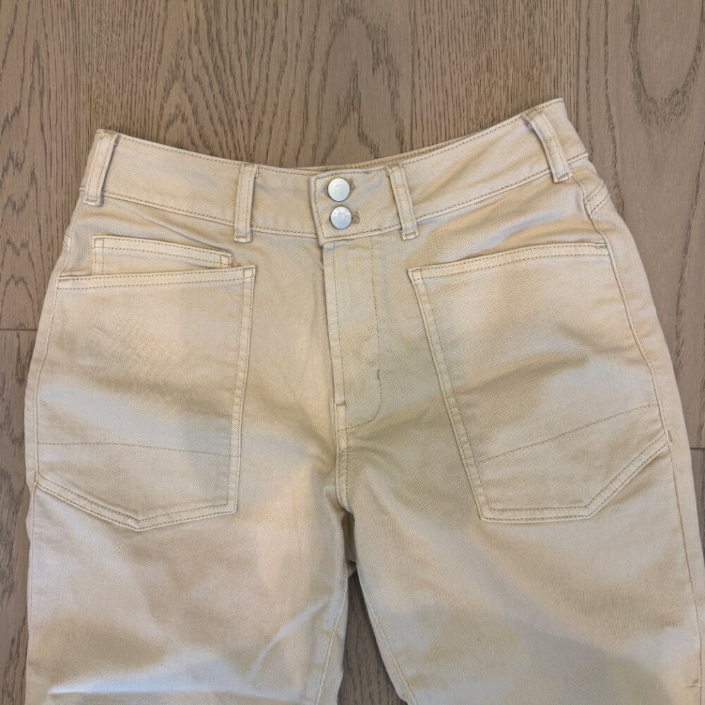Pilcro, The Wanderer Mid Rise Relaxed-Leg Jean, EUC, Sz 28, off-white color - Picture 2 of 6